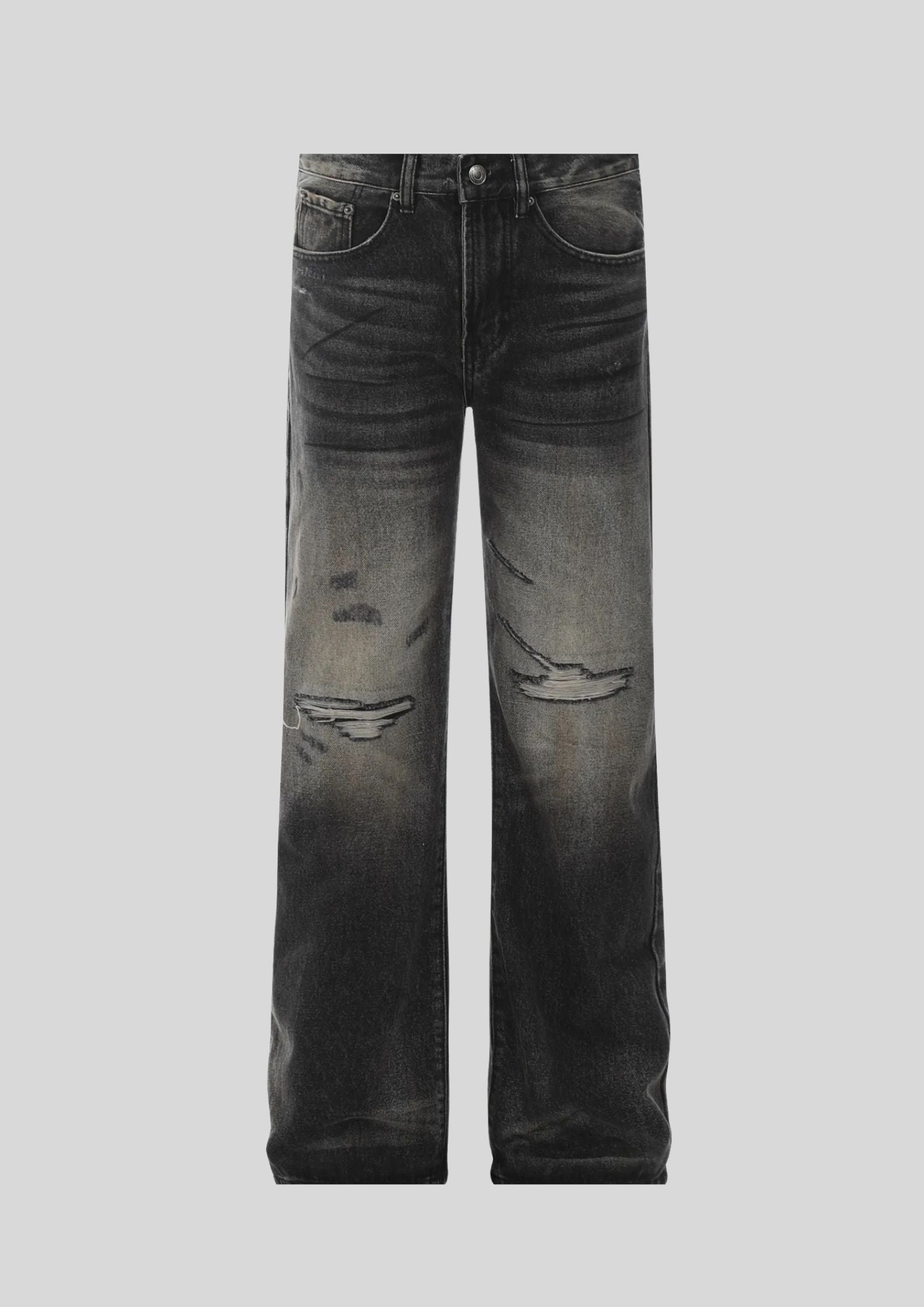 Men's Distressed Wide Leg Jeans