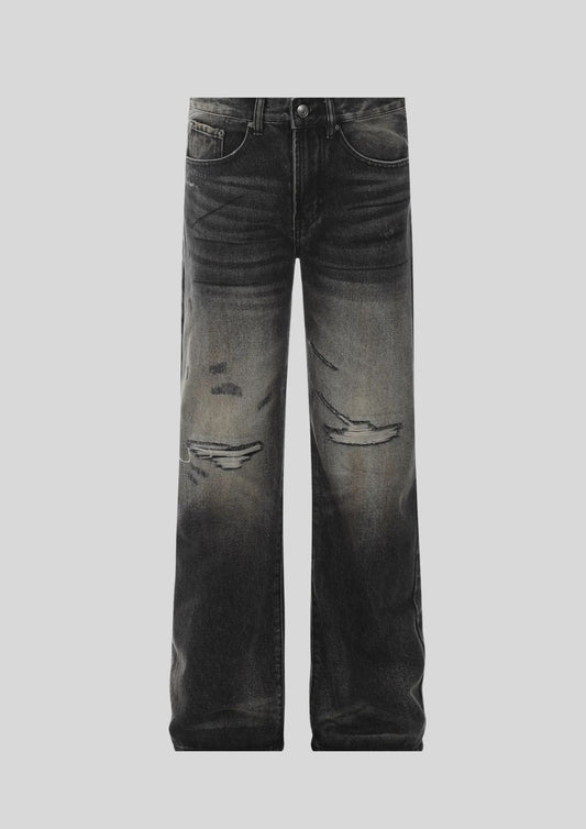 Men's Distressed Wide Leg Jeans