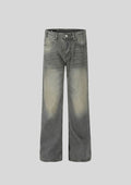 Men's Wide Leg Pocketed Jeans